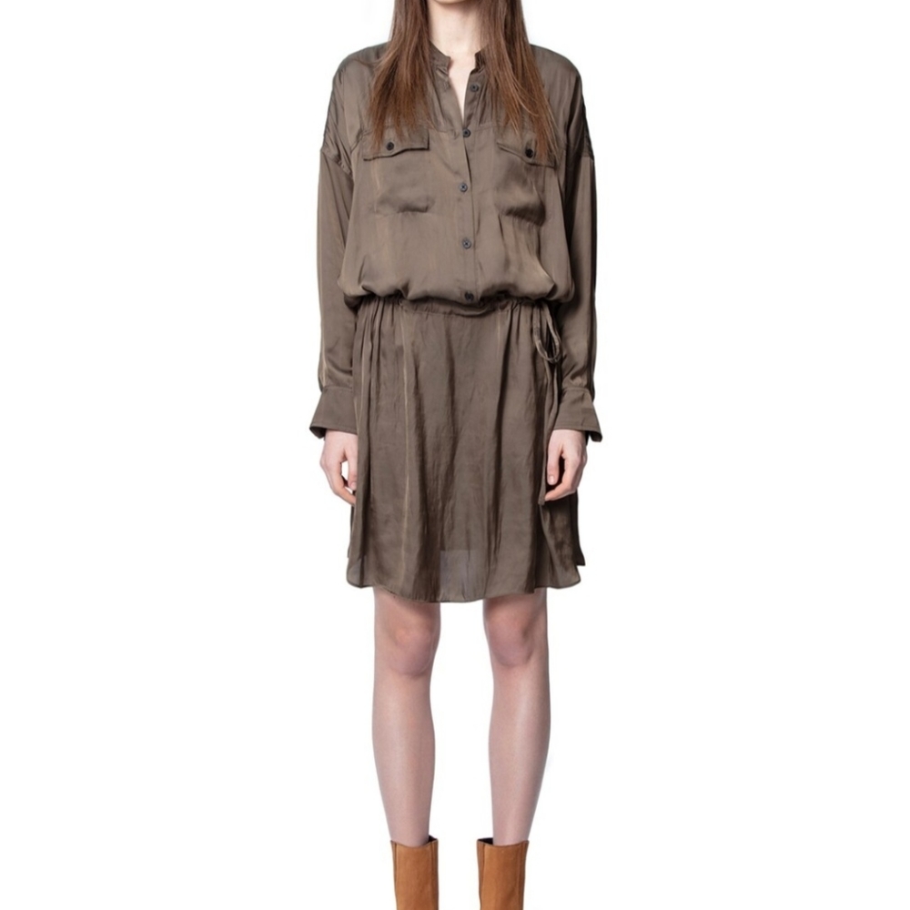ZADIG & VOLTAIRE Romeo Satin Robe Dress.